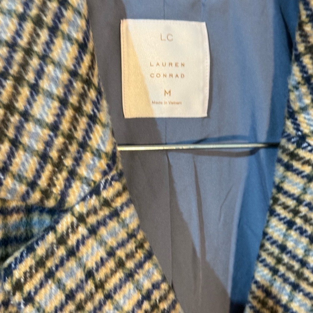 LC Lauren Conrad women’s NWT Double Breasted Notch plaid checked Collar Blazer - Picture 11 of 13